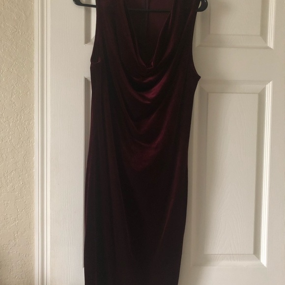 Burgundy Velvet Cowl Neck - Picture 3 of 3